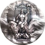 ZEUS AT OLYMPIA Antique Finish 2 Once Argent Monnaie 10000 Francs Tchad 2024