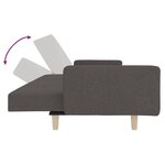 vidaXL Canapé-lit à 2 places avec deux oreillers Gris foncé Tissu