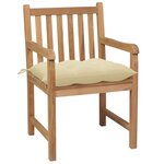 vidaXL Chaises de jardin lot de 8 et coussins blanc crème Teck solide