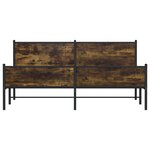 vidaXL Cadre de lit en métal sans matelas chêne fumé 200x200 cm