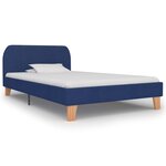 vidaXL Cadre de lit Bleu Tissu 90x200 cm