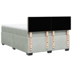 vidaXL Sommier à lattes de lit et matelas Gris clair 140x190cm Velours
