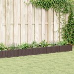 vidaXL Jardinière avec piquets marron 362 5x42 5x28 5 cm PP