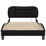 vidaXL Cadre de lit avec tête de lit Noir 100x200 cm Tissu