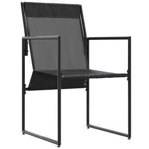 vidaXL Chaise avec coussin 4 Pièces Noir et anthracite Textilène