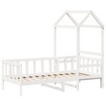 vidaXL Lit de jour avec toit blanc 90x190 cm bois de pin massif