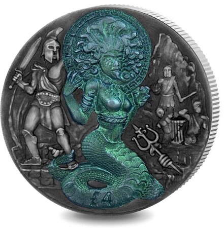 Pièce de monnaie en Argent 2 Dollars g 62.2 (2 oz) Millésime 2018 Mythical Creatures Iridescent MEDUSA