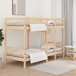 vidaXL Lit superposé 75x190 cm Bois de pin massif