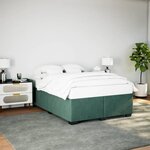 vidaXL Cadre de lit Vert foncé 140x190 cm Velours