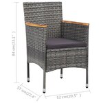 vidaXL Chaises de salle à manger de jardin 2 Pièces Résine tressée Gris