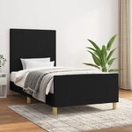 vidaXL Cadre de lit avec tête de lit Noir 100x200 cm Tissu