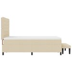 vidaXL Lit à Ressorts avec Matelas & Banc Crème 140x200 cm Tissu