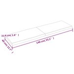 vidaXL Dessus de table bois massif traité bordure assortie