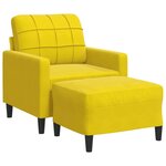vidaXL Fauteuil avec repose-pied jaune 60 cm velours