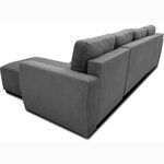 Canapé d'angle convertible panoramique PHAREL 5/6 places - anthracite - Coffre de rangement - 297x155x85 cm