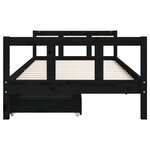 vidaXL Cadre de lit enfant avec tiroirs noir 90x200 cm bois pin massif