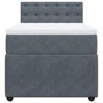 vidaXL Sommier à lattes de lit et matelas Gris foncé 90x190 cm Velours