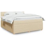 vidaXL Sommier à lattes de lit avec matelas Crème 180x200 cm Tissu