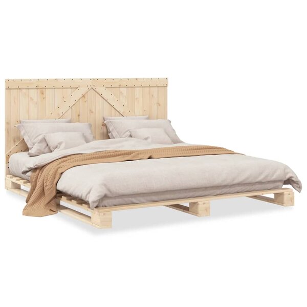 vidaXL Cadre de lit avec tête de lit 200x200 cm Bois de pin massif