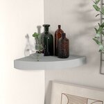 vidaXL Étagère d'angle flottante gris 25x25x3 8 cm MDF