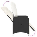 vidaXL Chaises inclinables de jardin lot de 2 et coussins noir rotin