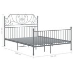 vidaXL Cadre de lit sans matelas gris métal 140x200 cm