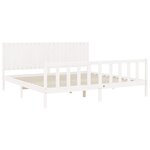 vidaXL Cadre de lit avec tête de lit blanc 200x200 cm bois massif