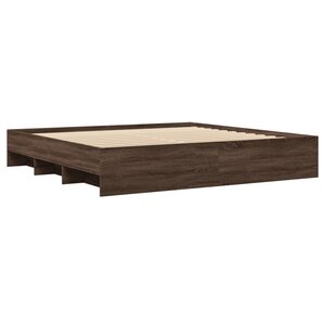 vidaXL Cadre de lit chêne marron 180x200 cm bois d'ingénierie