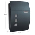 Boîte aux lettres murale avec fenêtres de visualisation emplacement pour nom 2 clés facile à installer gris anthracite 12_0001643