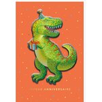 Carte Signature Anniversaire Dinosaure - 11 5 X 17cm - Draeger paris