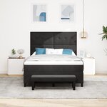vidaXL Lit à sommier avec matelas & banc noir 140x190 cm velours