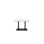 ORLANDO Table a manger a rallonge - Style contemporain - Laqué blanc et noir - L 120-200 x P 80 x H 75 cm