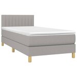 vidaXL Sommier à lattes de lit matelas LED Gris clair 100x200 cm Tissu