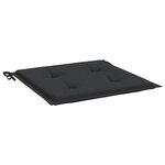 vidaXL Coussins de chaise de jardin lot de 2 noir 50x50x4 cm