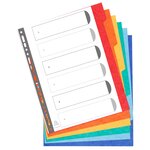 Intercalaire a4+ carte lustrée colorée exacompta 6 onglets neutres multicolores - 1 jeu