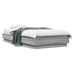 vidaXL Cadre de lit avec lumières LED sonoma gris 75x190 cm