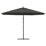 vidaXL Parasol en porte-à-faux avec poteau Aluminium 350 cm Anthracite