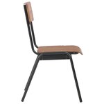 vidaXL Chaises à manger lot de 4 marron contreplaqué solide et acier
