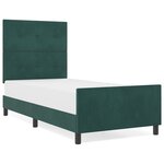 Cadre de lit vidaXL Vert foncé 90x190 cm en velours