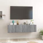 vidaXL Armoires TV suspendues Sonoma gris 2 Pièces 60x30x30 cm Bois
