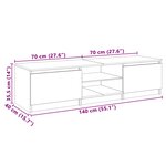 vidaXL Meuble TV avec lumières LED Chêne marron 140x40x35 5 cm
