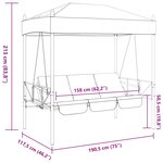 vidaXL Balancelle de jardin avec auvent marron café acier