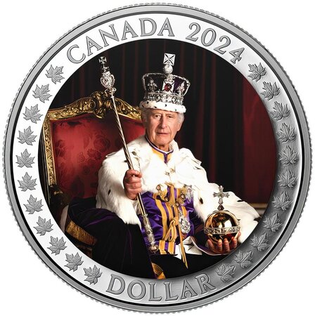 Pièce de monnaie en Cupronickel - Or 1 Dollar g 23.17 Millésime 2024 CORONATION KING CHARLES III