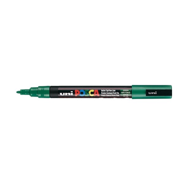 Marqueur pointe conique fine pc3m 0 9 - 1 3mm vert foncé x 6 POSCA