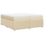 vidaXL Sommier à lattes de lit avec matelas Crème 200x200 cm Tissu