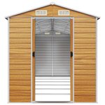 vidaXL Abri de jardin marron clair 191x555x198 cm acier galvanisé