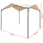 vidaXL Chapiteau tente 3 x 3 m Acier Beige