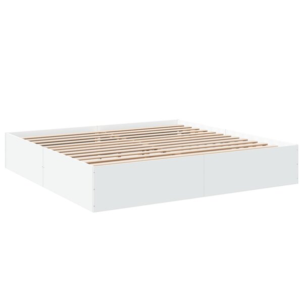 vidaXL Cadre de lit blanc 200x200 cm bois d'ingénierie