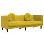 vidaXL Ensemble de canapés 3 Pièces avec coussins jaune velours