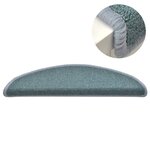 vidaXL Tapis de marches d'escalier 15 Pièces Bleu 56x17x3 cm